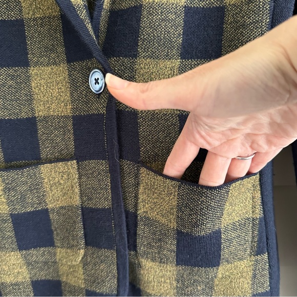 Buffalo check sweater jacket - academia preppy old money aesthetic - Picture 8 of 10